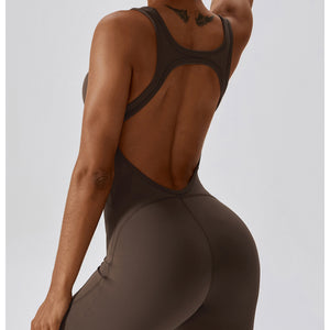 DRPfit for HER Flared Leg Bodysuit-Brown
