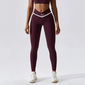 DRPfit for HER Yoga Pant w/white strip-Wine