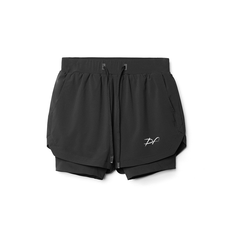 DRPfit for HIM 2 in 1 Fitness Shorts w/pocket-Black